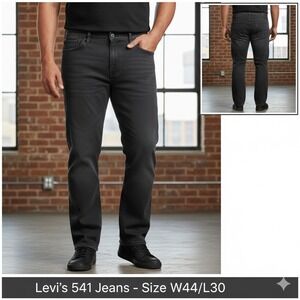 Levi's 541 Athletic Fit Dark Wash Black Jeans Men's Size 44x30 Fits 42x28